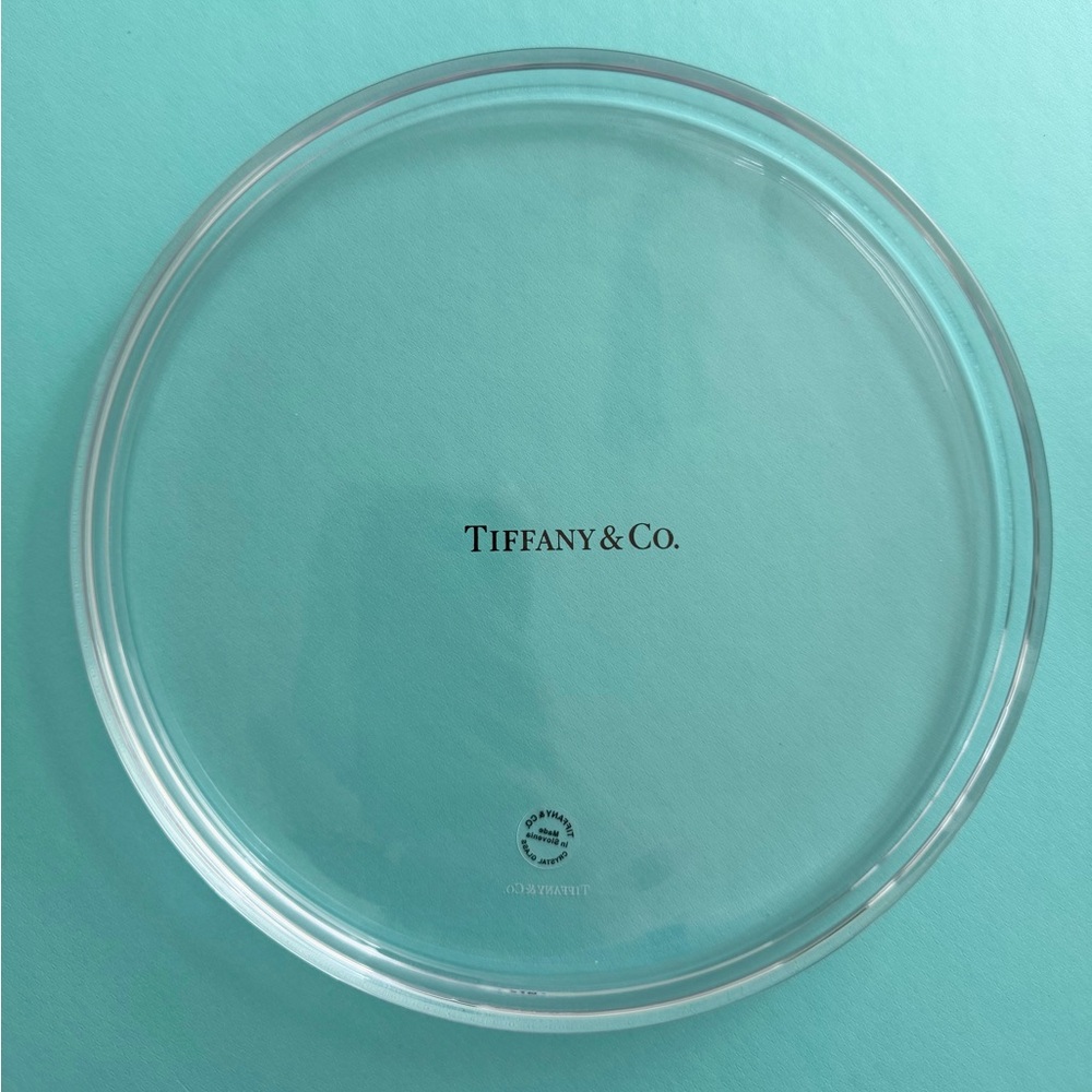 Tiffany & Co. New 8” Glass Crystal Round Plate platter